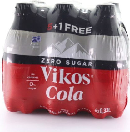 Vikos Zero Кола с Газировка, Без Захар в Бутилка 6x330мл