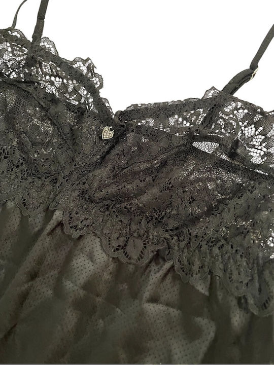 Leilieve Sommer Damen Nachthemd Black