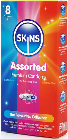 Skins Προφυλακτικά Premium 8τμχ Λεπτά για Φυσική Αίσθηση με Ραβδώσεις Natural