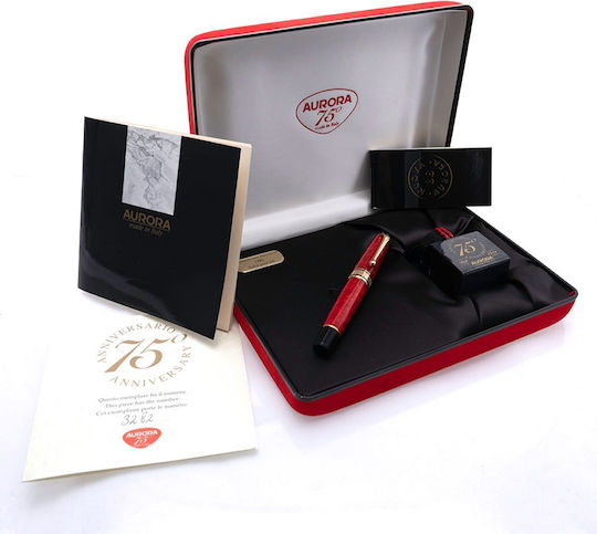 Aurora Anniversary Fountain Pen Red with Blue Ink