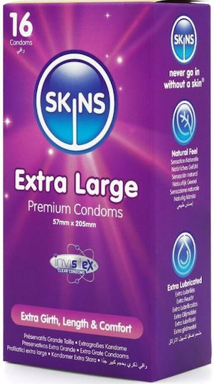 Skins Προφυλακτικά Extra Large Premium 16τμχ 57mm Natural