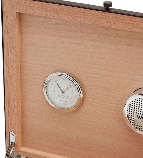 Wolf Garten Cigar Humidifier Wood Box with Hygrometer