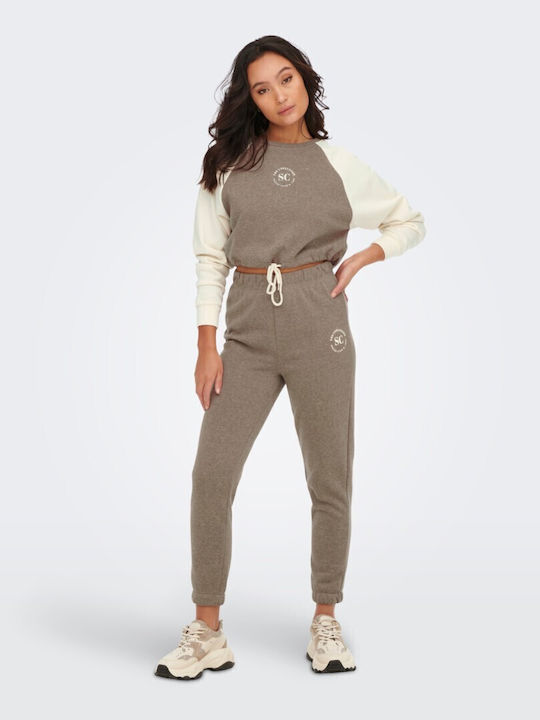 Cropped Women's Sweatshirt Brown