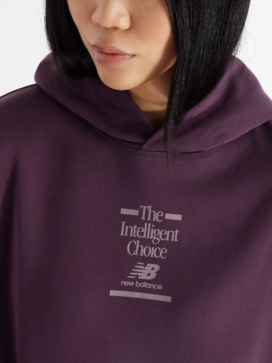 Long Women's Sweatshirt Hooded Purple