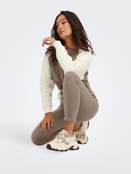 Cropped Women's Sweatshirt Brown