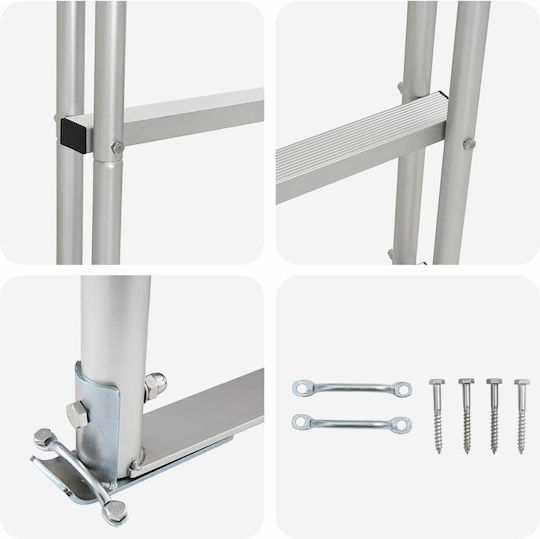 vidaXL 4 Steps Boat Ladder
