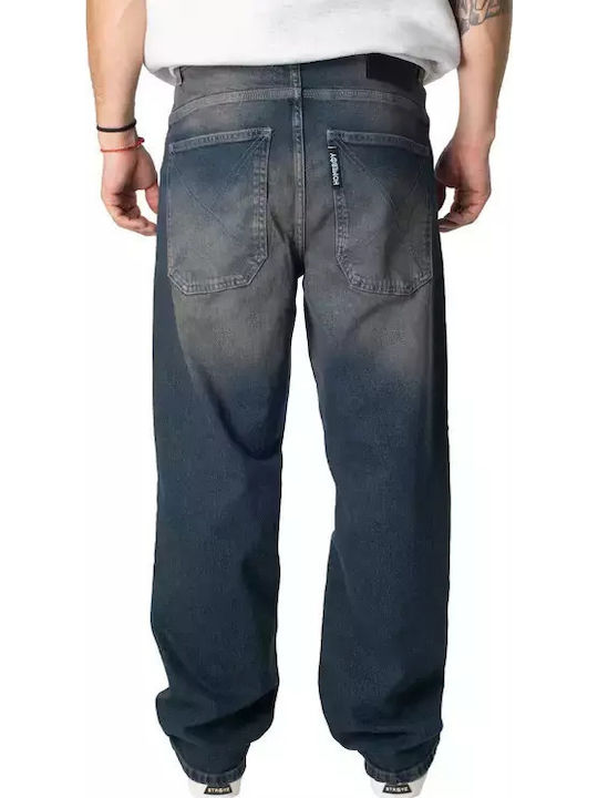 X-tra Trousers in Baggy Line Dirty Blue