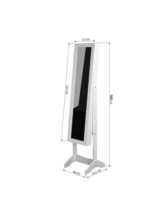 Bakaji Floor Mirror with White Wooden Frame