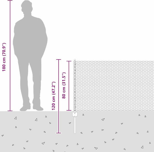 vidaXL Plasă de sârmă Module Gri 0.8x10m