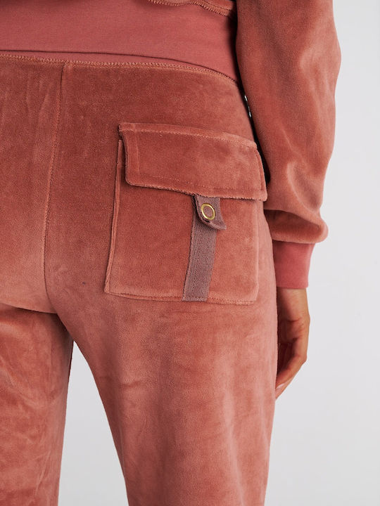 Sweatpants Flared Velvet Purple