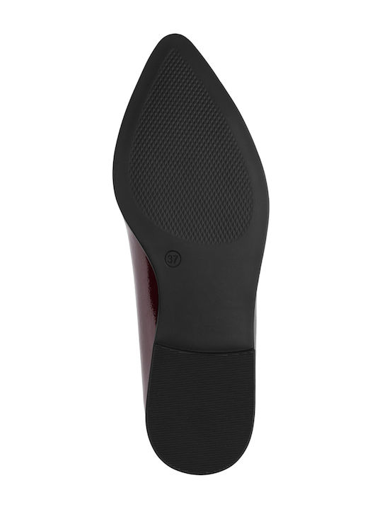 Patent Leather Women's Loafers in Burgundy Color