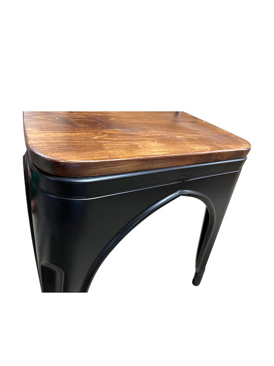 Outdoor Metal Chair Black/Brown 45x53x85cm