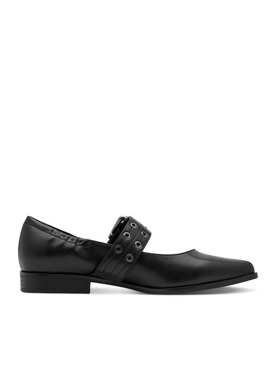 Women's Ballerina Shoes with Strap Black