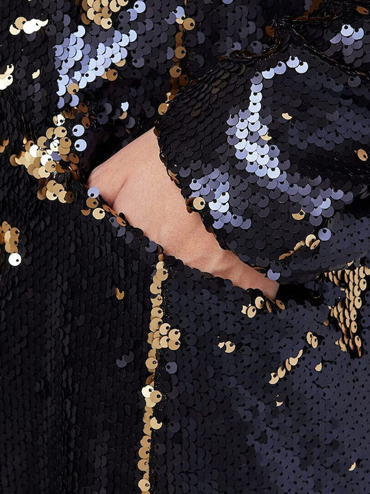 Kendall + Kylie Dazzle Women's Blazer Black with Sequins