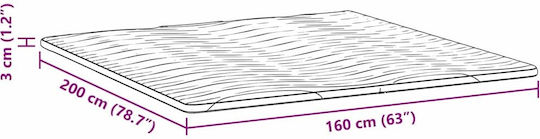 vidaXL Ανώστρωμα Υπέρδιπλο Latex 160x200x3.5εκ.