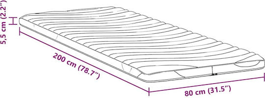 vidaXL Mattress Topper Single Latex 80x200x5.5cm