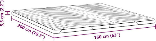 vidaXL Mattress Topper Super Double Latex 160x200x5.5cm