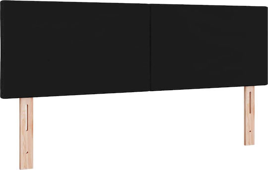 vidaXL Тапицирана Табла за Легло Черна 144x88 см