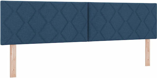 vidaXL LED Табла за Легло Текстилна Синя 180x88cm