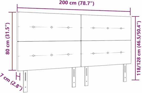 vidaXL Κεφαλάρι Κρεβατιού Υφασμάτινο Μαύρο 100cm