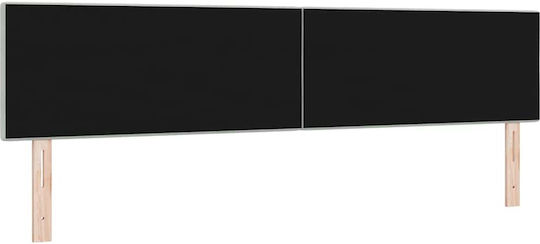 vidaXL LED Табла за Легло от Текстил, Светлосива, 100x88cm