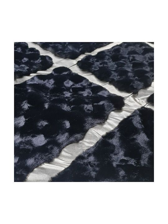 Χαλί Ορθογώνιο Γούνινο Μαύρο-ασημί 160x220cm