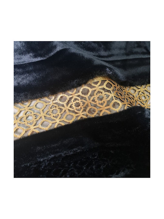 Covor Rectangular Din blană Black-Gold