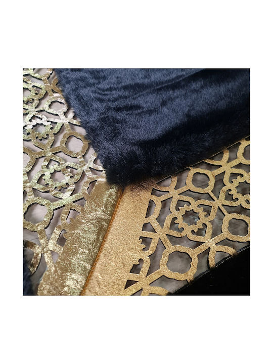 Covor Rectangular Din blană Black-Gold