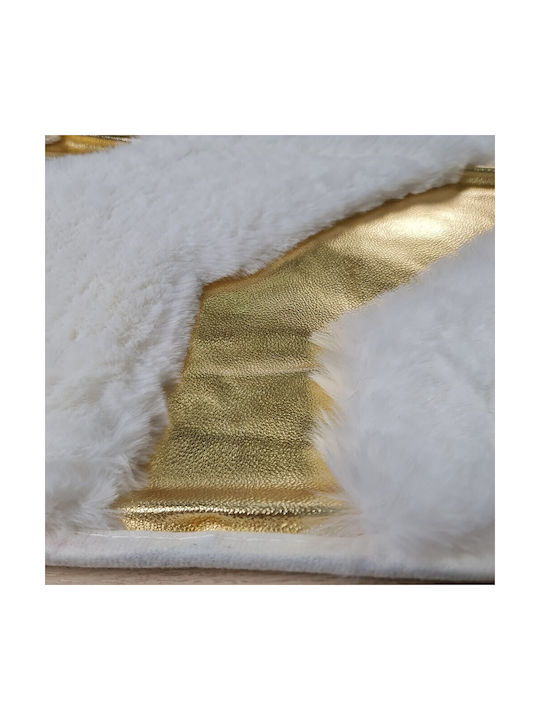 Килим Правоъгълена Furry White-Gold