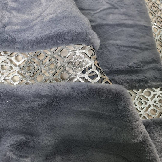 Saray Home Luxurius Килим Правоъгълена Furry Grey-silver