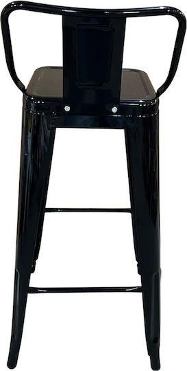 Hocker Bar mit Rückenlehne Metall Molero Black 43x43x94cm