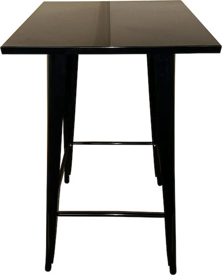 Quadratischer Bar-Tisch Klappbar Holz Mit Metallrahmen Schwarz 60x60x103cm Quadratischer Bar-Tisch Klappbar Holz Mit Metallrahmen Schwarz 60x60x103cm