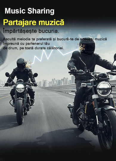 Toucare Ενδοεπικοινωνία Μονή για Κράνος Μηχανής με Bluetooth