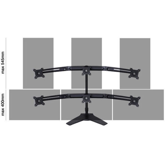 Multibrackets Schreibtisch Halterung für 6 Monitore bis 24"