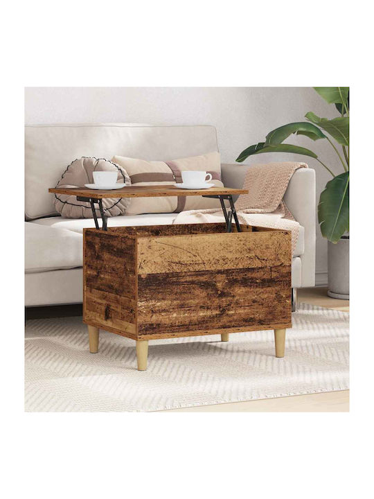 Kaffeetisch Zentral Quadratisch Holz Braun M60xB44,5xH45cm