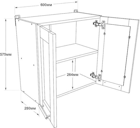 Ντουλάπι Κρεμαστό Sonoma Oak 60x30x58εκ.