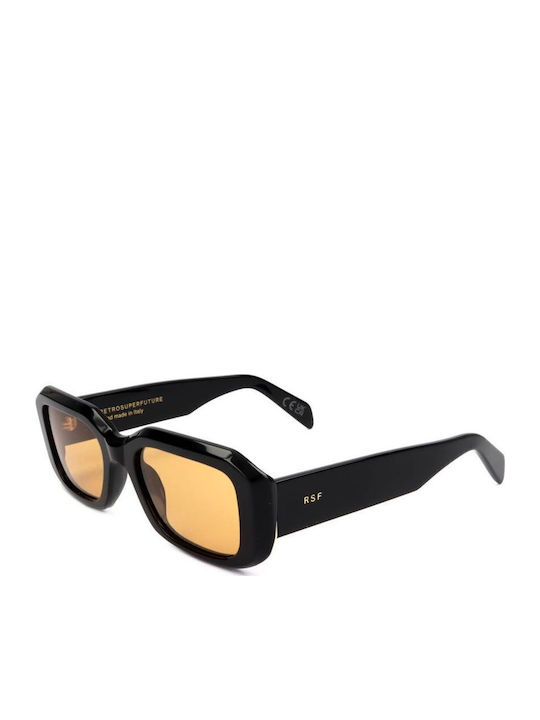 Retrosuperfuture Women's Sunglasses with Black Horn-Rimmed Frame and Brown Lenses
