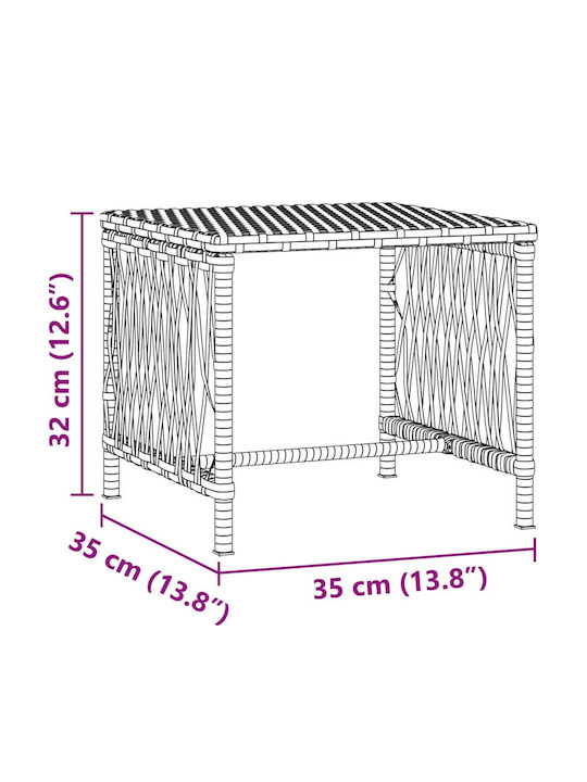 Ξαπλώστρα Rattan με Μαξιλάρι Γκρι με Τραπεζάκι 2τμχ 200x55x32εκ.