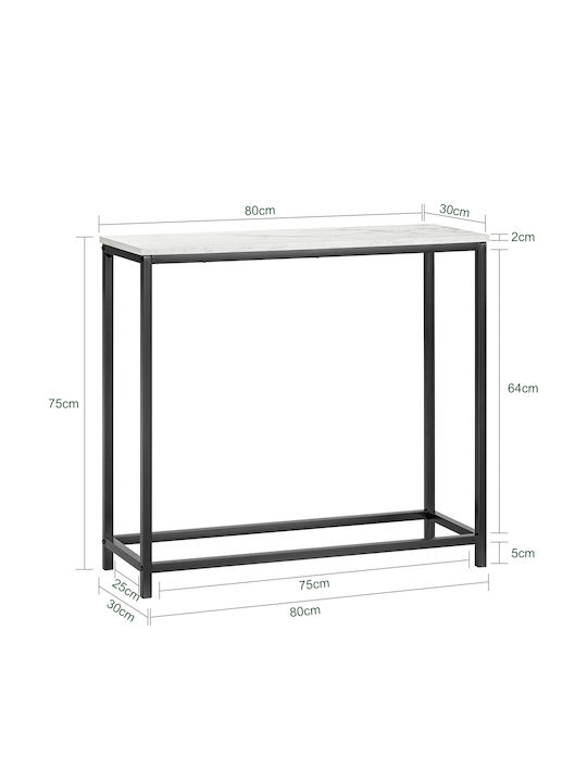 Konsole Μαύρη Μάρμαρο L80xB35xH75cm