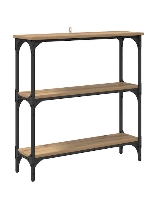 Console Table of Solid Wood & Metal Coffee L75xW22.5xH75cm