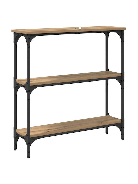 Console Table of Solid Wood & Metal Coffee L75xW22.5xH75cm