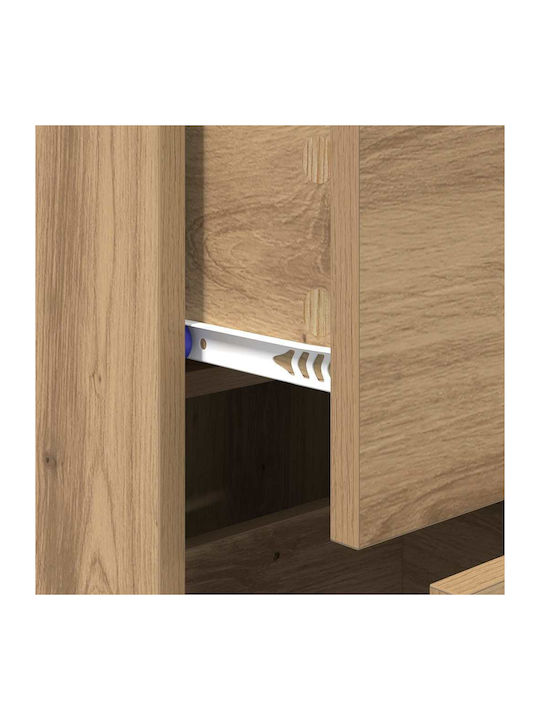 Drawers Storage Wooden with 3 Drawers L34xW34.5xH90cm