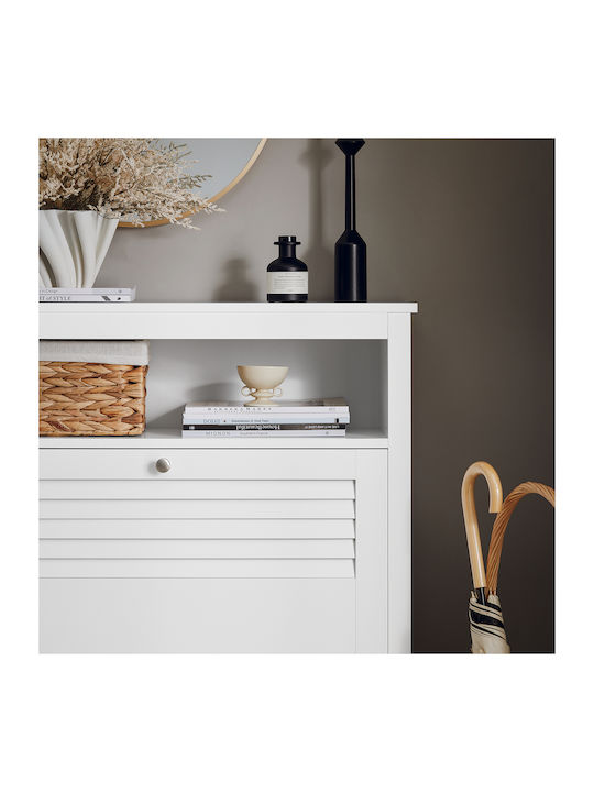 Wooden Shoe Organizer White 80x25x108cm