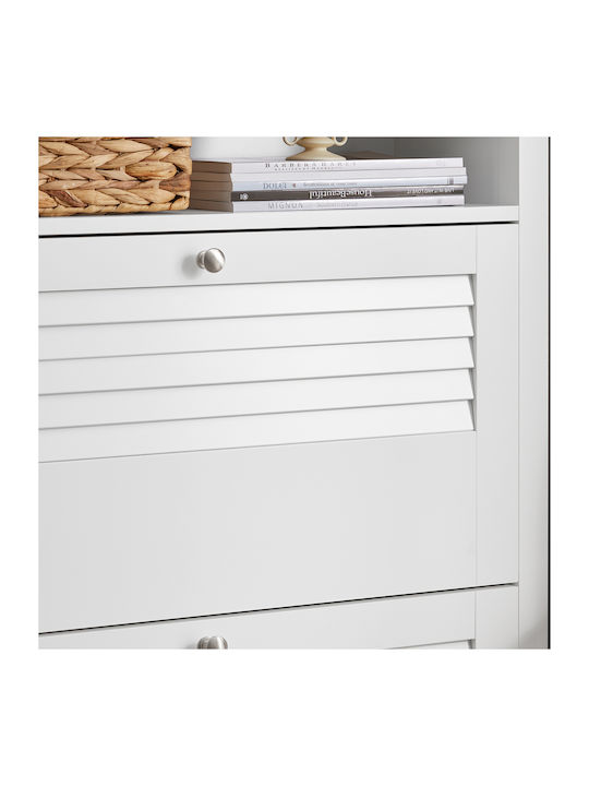 Wooden Shoe Organizer White 80x25x108cm