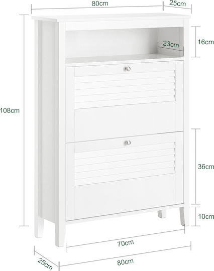 Holz Schuhschrank 80x25x108cm