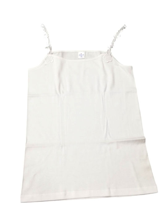Women's T-Shirt with Spaghetti Strap White
