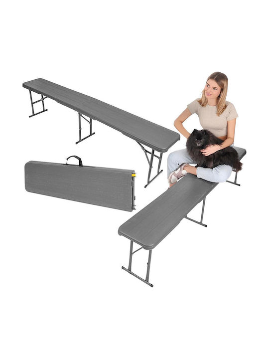 Bench Outdoor Metal Gray 183x28x43cm