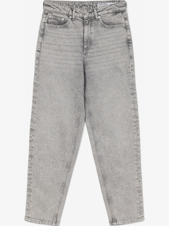 Hoch tailliert Damenjeans in Mom-Passform Gray