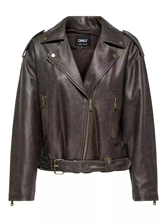 Γυναικείο Biker Jacket Καφέ