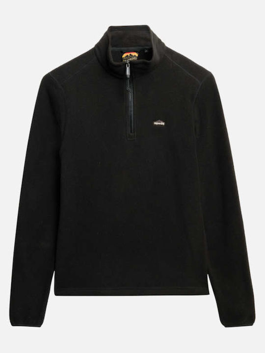 Ovin Winter Women's Fleece Blouse Long Sleeve with Zipper Black